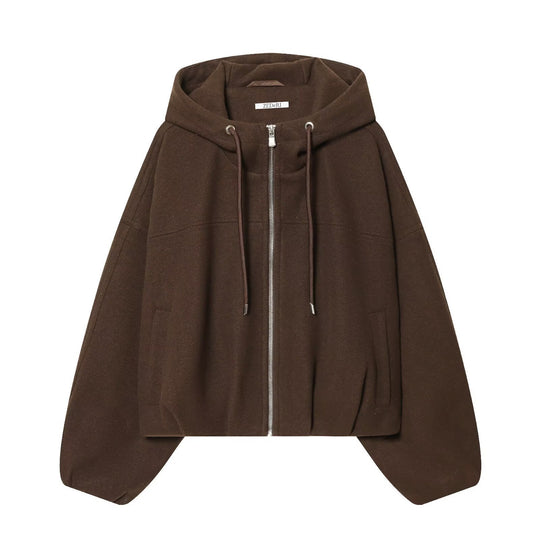 Damen Lässige Baumwolljacke mit Kapuze