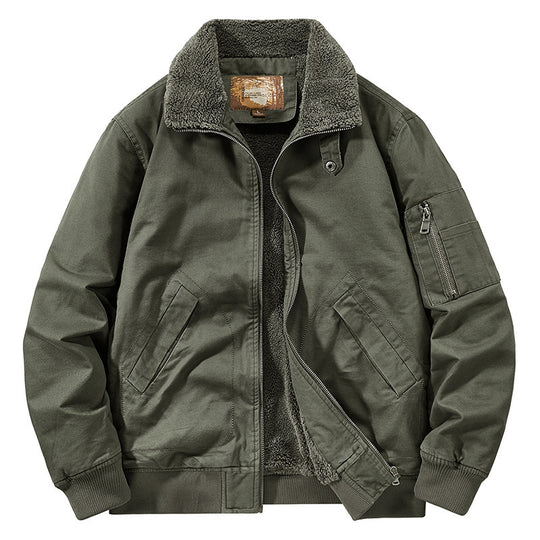 Herren Teddygefütterte Pilot-Bomberjacke mit Sherpa-Innenfutter und Ärmeltasche Shop Nory