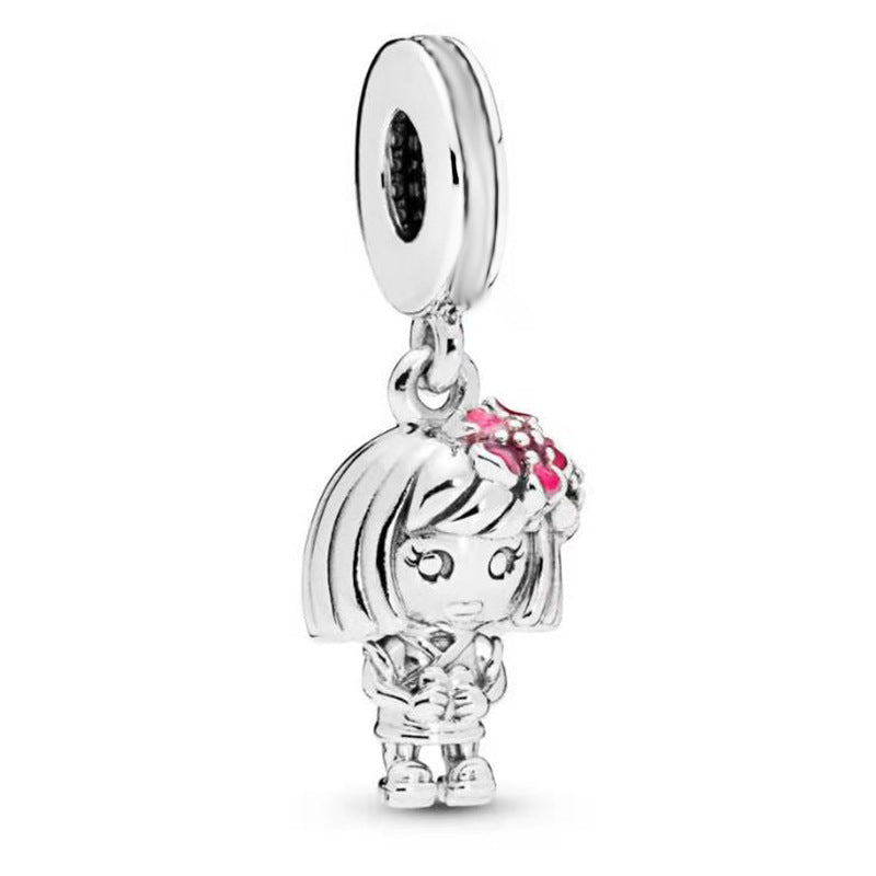 Facettierter Kristall-Charme Perlenanhänger Für Charm-Armband mit Zirkonia-Einfassung