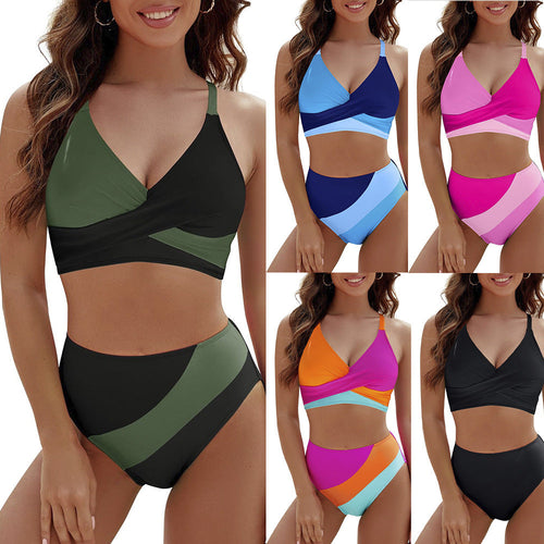 Damen Sportlicher Bikini-Set mit modernem Wickeldesign