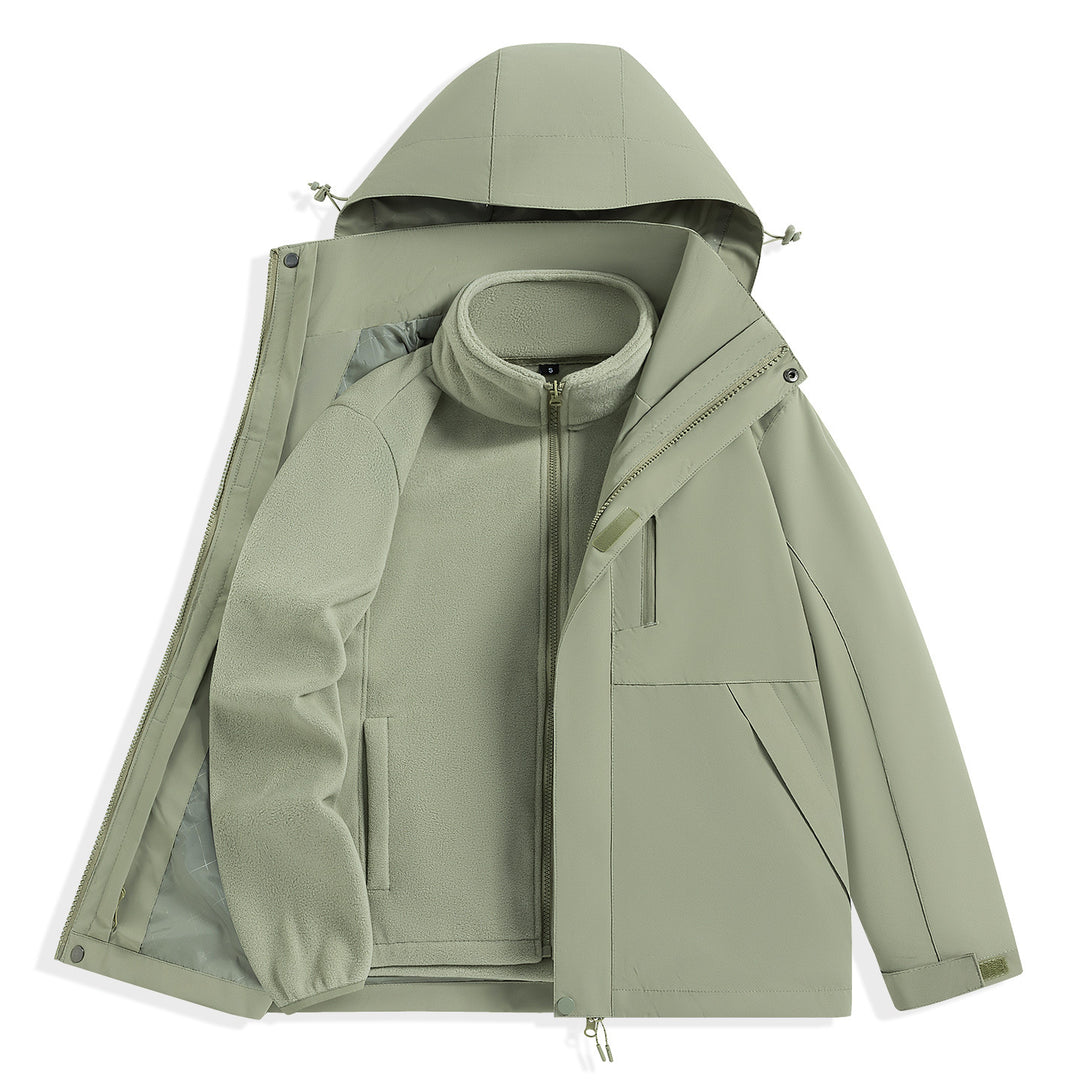 Herren zweilagiger Outdoorparka mit herausnehmbarer Fleece-Innenjacke und Kapuze Shop Nory