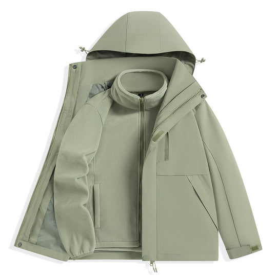 Herren zweilagiger Outdoorparka mit herausnehmbarer Fleece-Innenjacke und Kapuze Shop Nory