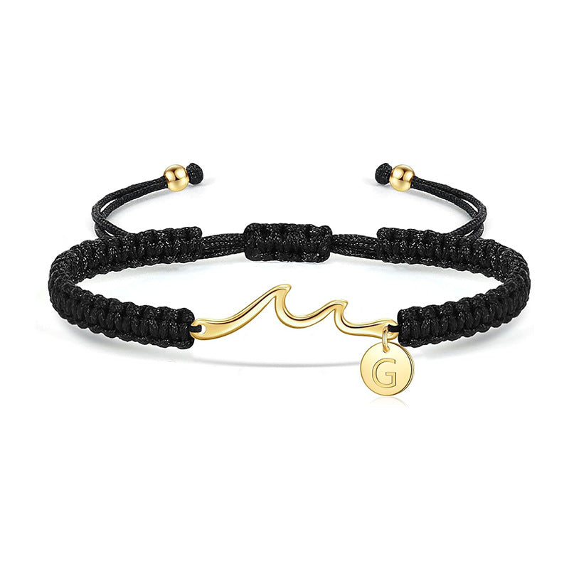 Damen Armband mit elegantem Wellen-Design und personalisierbarem Anhänger Shop Nory