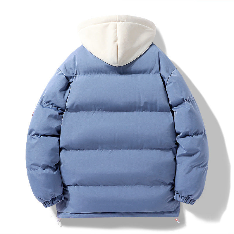 Herren Wattierte Pufferjacke mit kontrastfarbener Kapuze, winddichter Außenhülle und Kordelzug Shop Nory