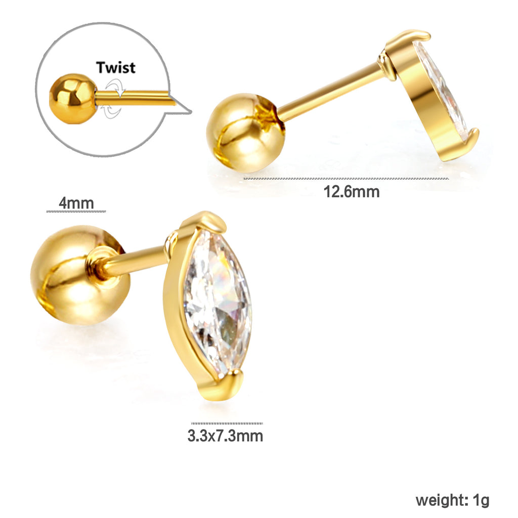 Damen Ohrstecker mit funkelndem Herzdesign und eleganter Goldbeschichtung Shop Nory
