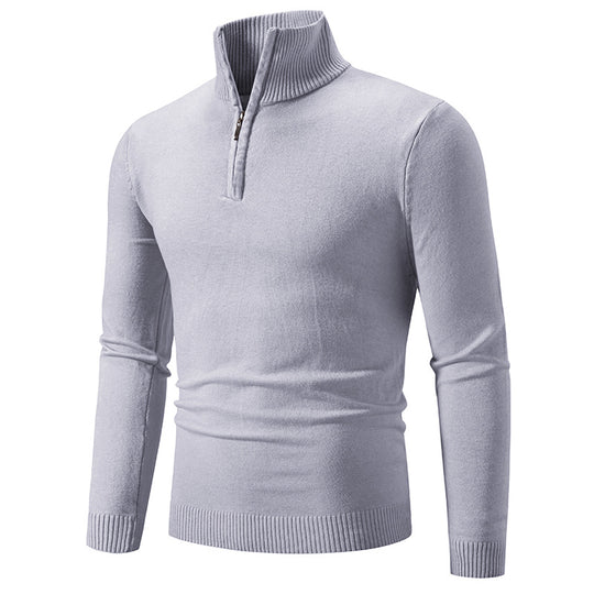 Herren Slim-Fit Halbzip-Mockneck Feinstrickpullover mit geripptem Kragen Shop Nory