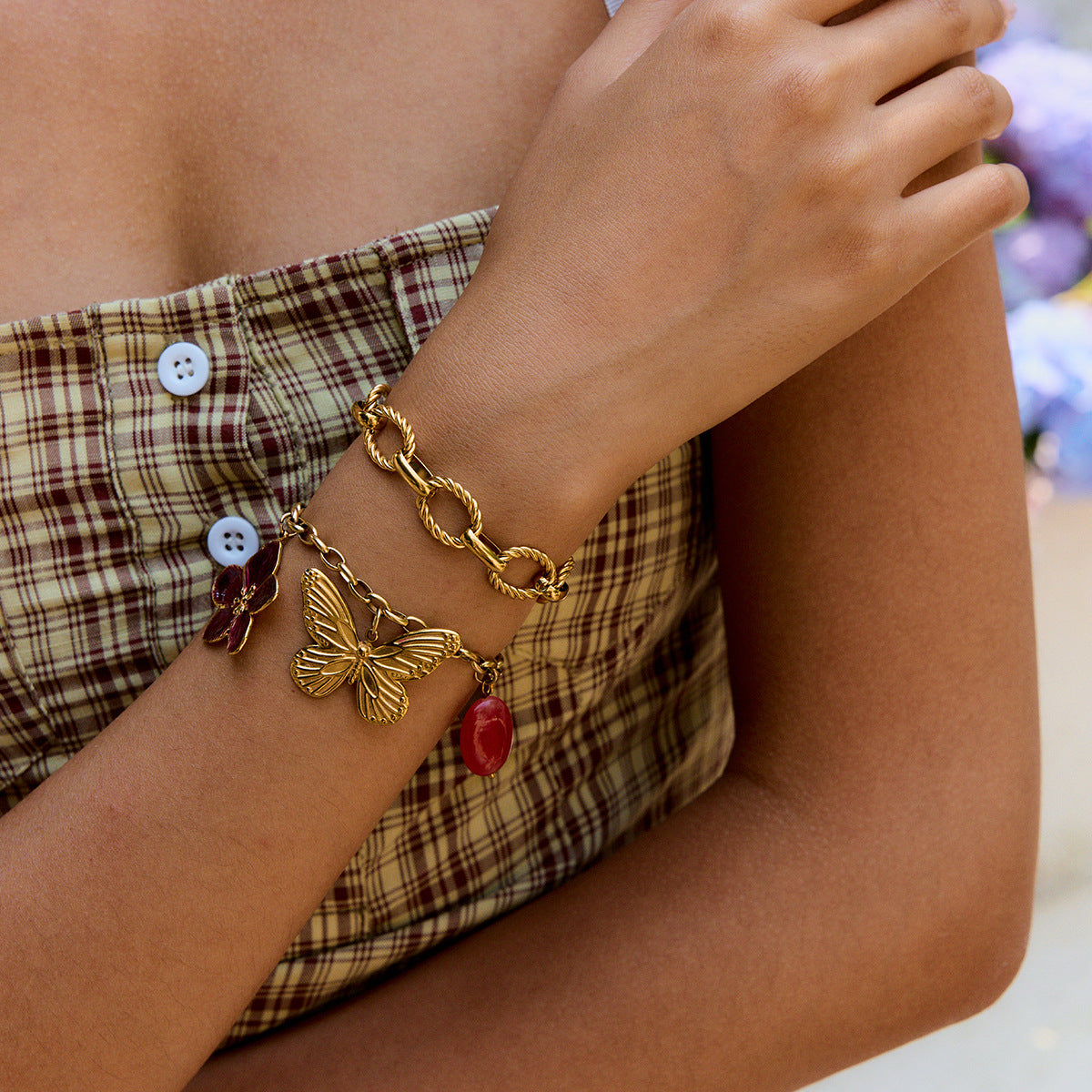 Damen Armband aus wasserdichtem, hypoallergenem Edelstahl mit drehbarem Design Shop Nory
