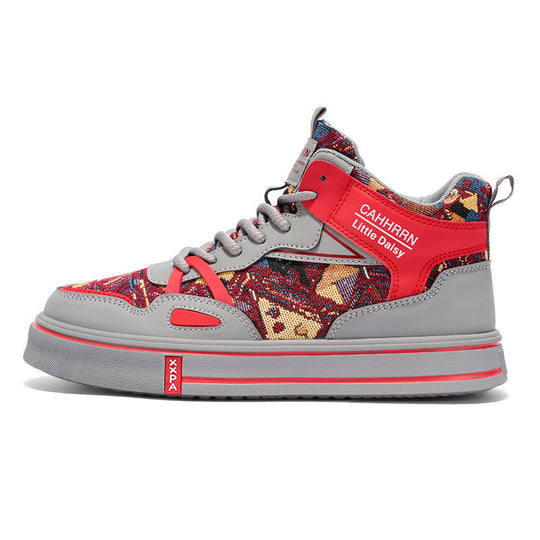 Damen modische High-Top Plateausneaker mit gewebtem Gobelinmuster, gepolstertem Knöchelkragen und dämpfender EVA-Sohle Shop Nory