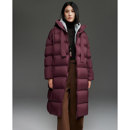 Damen Oversized Stepp-Daunenmantel mit Kapuze und verlängerter Silhouette Shop Nory