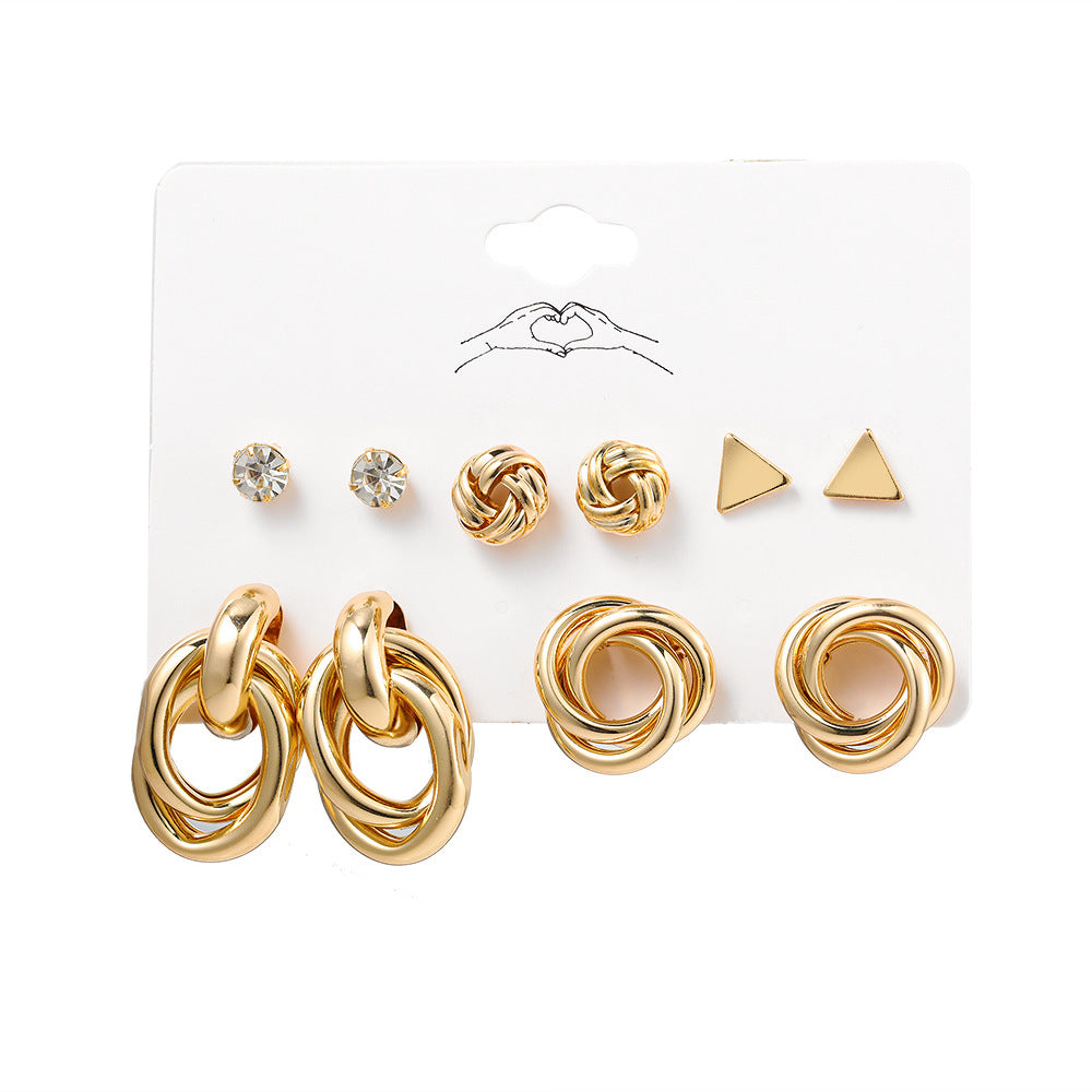 Damen Ohrringe Set mit vielfältigen, kreativen Designs und funkelnden Elementen Shop Nory