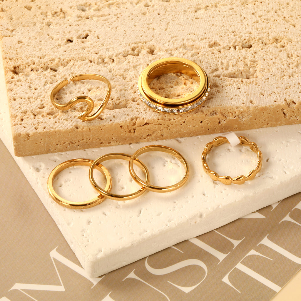 Damen Verstellbarer Ring mit elegantem geschwungenem Design Shop Nory