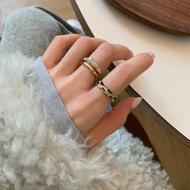 Damen Trendiger Verstellbarer Ring mit kunstvollem Strukturdesign Shop Nory