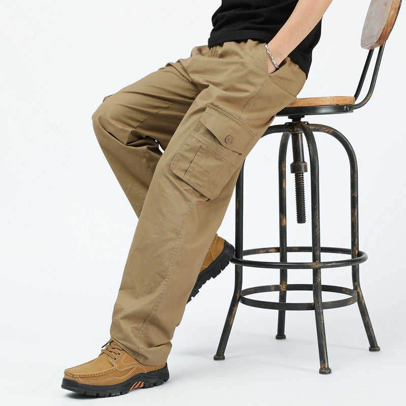 Herren Utility-Cargohose mit weitem Schnitt, mehrfachen Klappentaschen & geradem Bein Shop Nory