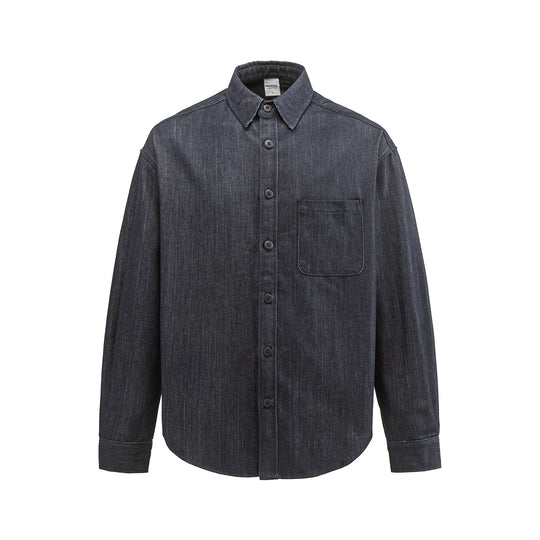 Herren Boxy Hemdjacke aus robustem Twill mit abgerundetem Saum Shop Nory