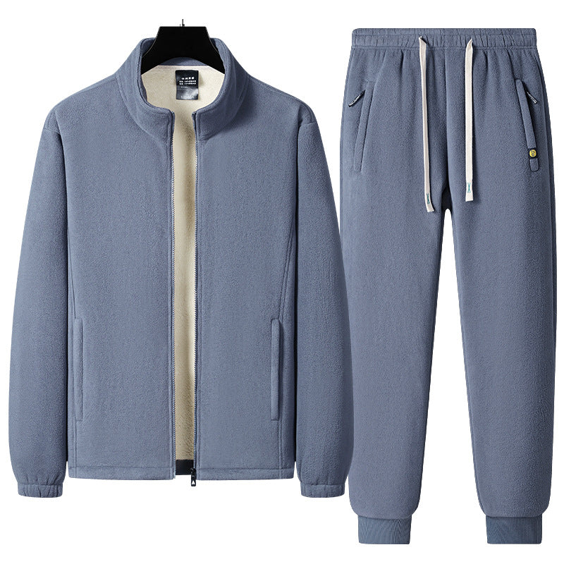 Herren Dreiteiliges Thermo-Fleece-Trainingsset mit wattierter Weste und Jogginghose Shop Nory