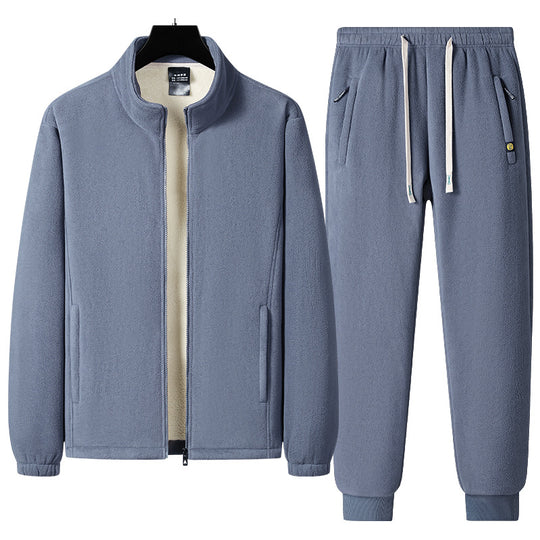 Herren Dreiteiliges Thermo-Fleece-Trainingsset mit wattierter Weste und Jogginghose Shop Nory
