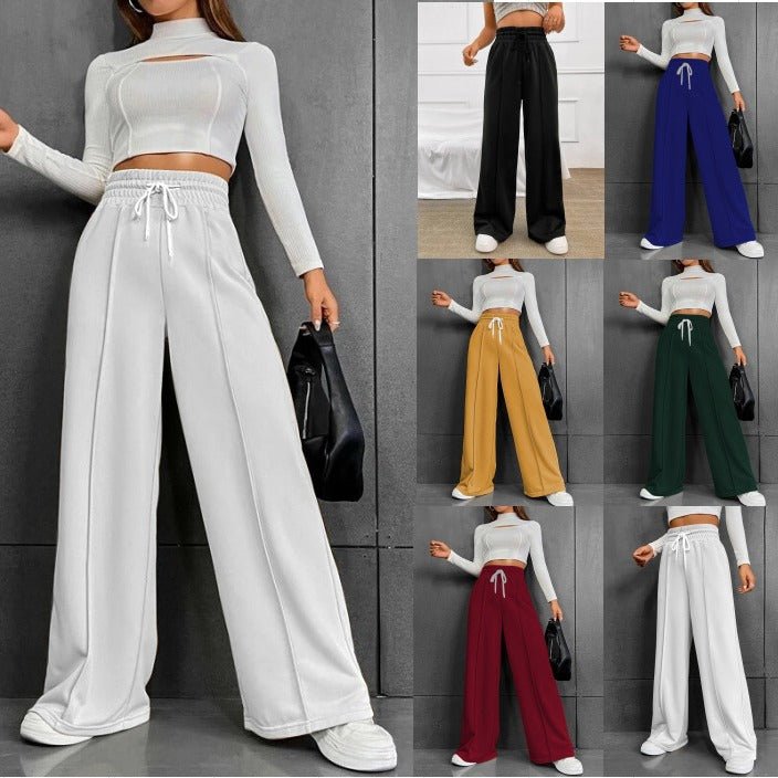 Damen Weite High-Waist Jogginghose mit Bügelfalte Shop Nory