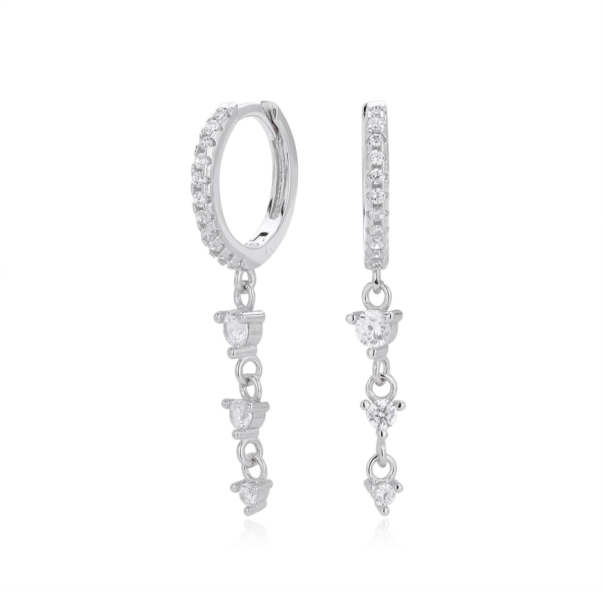 Damen Ohrhänger mit funkelnden Zirkonia aus hochwertigem 925 Sterlingsilber Shop Nory