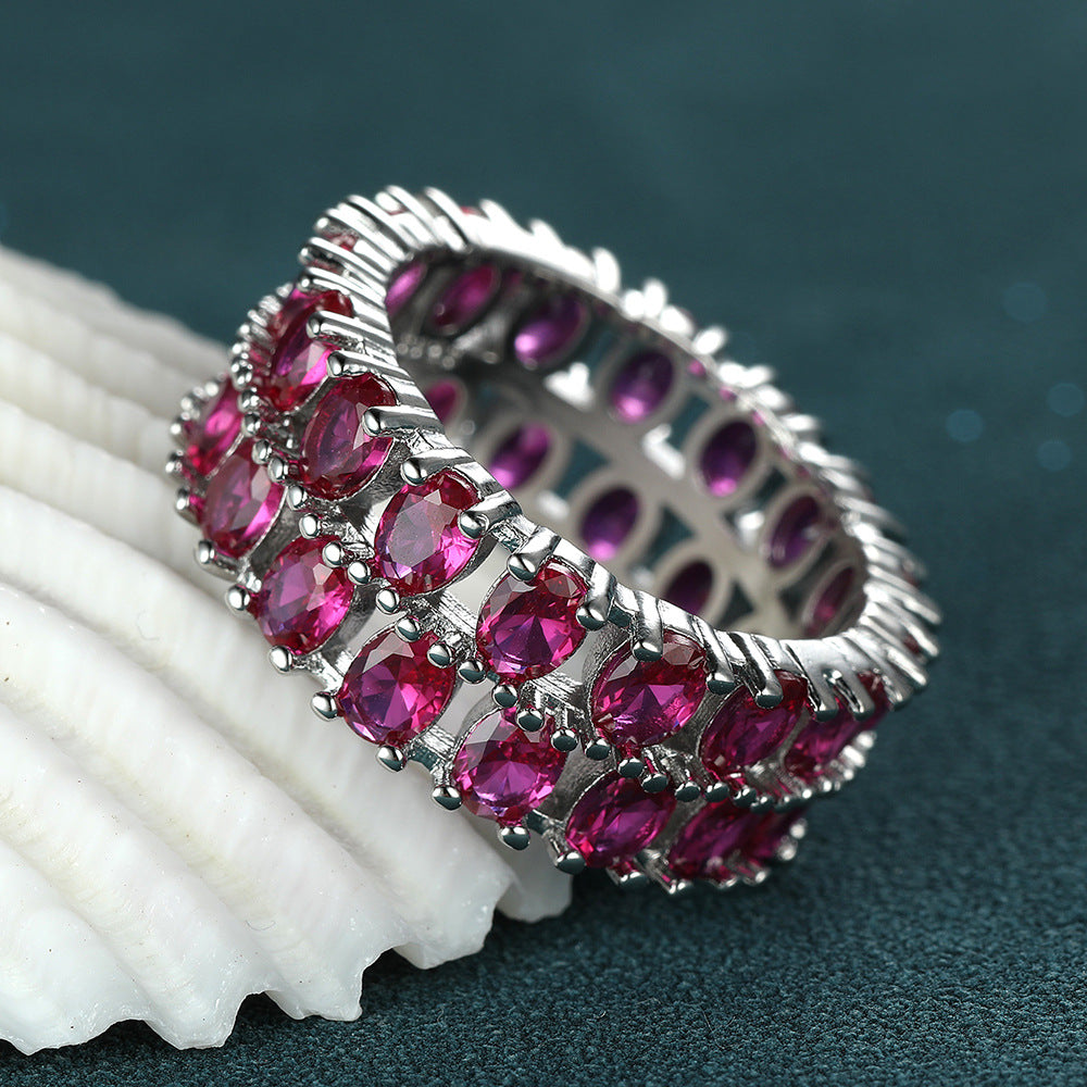 Damen Ring mit funkelnden Smaragd-Kristallen und elegantem Design Shop Nory