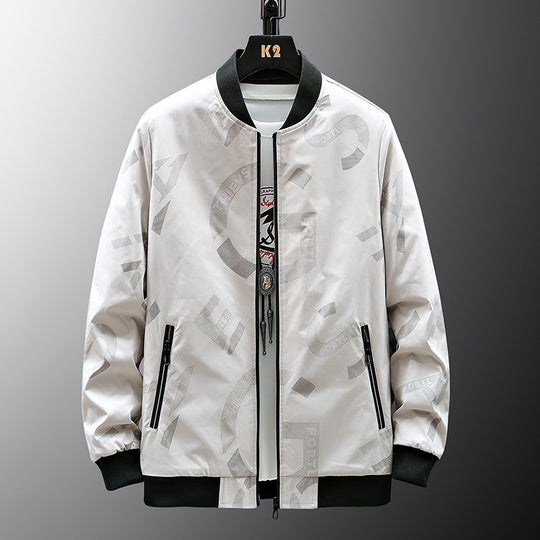 Herren Modische Bomberjacke mit Schriftzügen Shop Nory