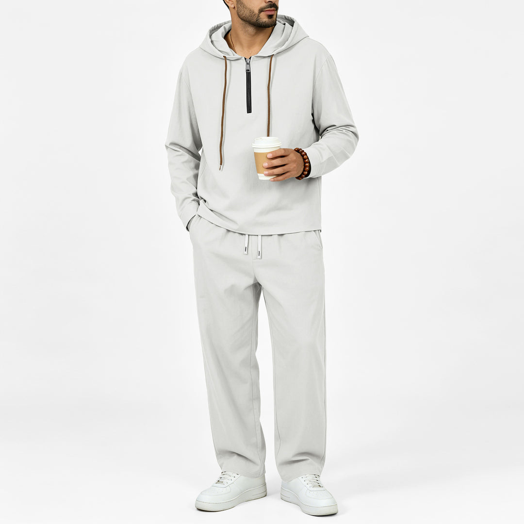 Herren Leichter Halbzip-Kapuzenpullover im Relaxed-Fit mit Kordelzug Shop Nory