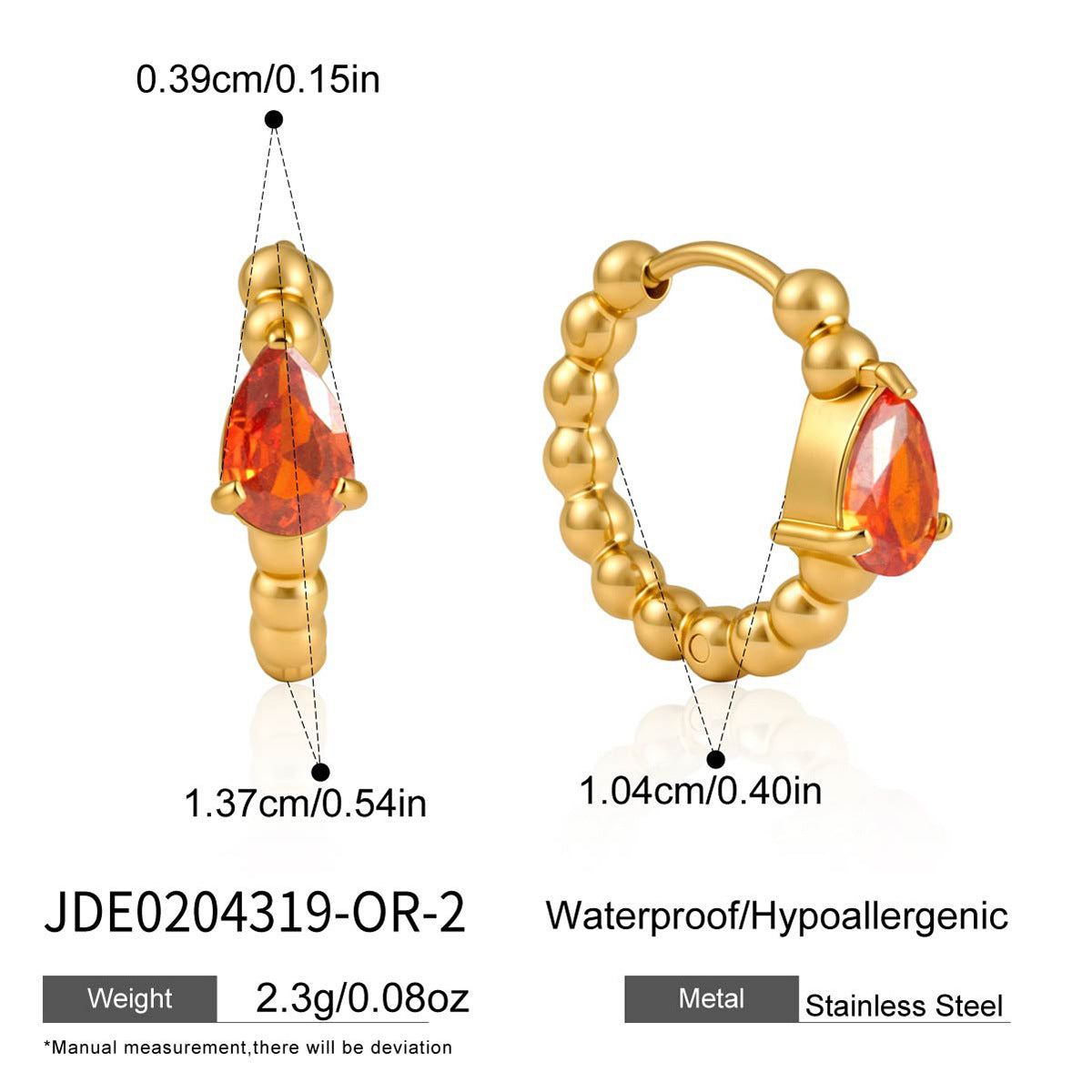 Damen Ohrhänger mit funkelndem Tropfenstein und elegantem Edelstahldesign Shop Nory