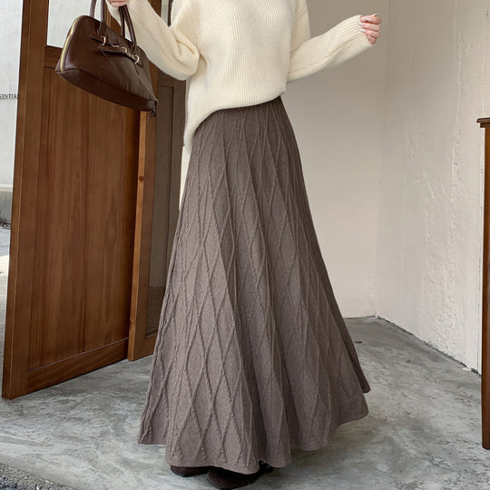 Damen Maxirock mit raffiniertem Rautenmuster Shop Nory