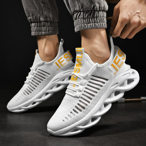 Unisex nan atmungsaktive ultraleichte Strick-Sneaker mit dämpfender Hohlsohle Shopnory