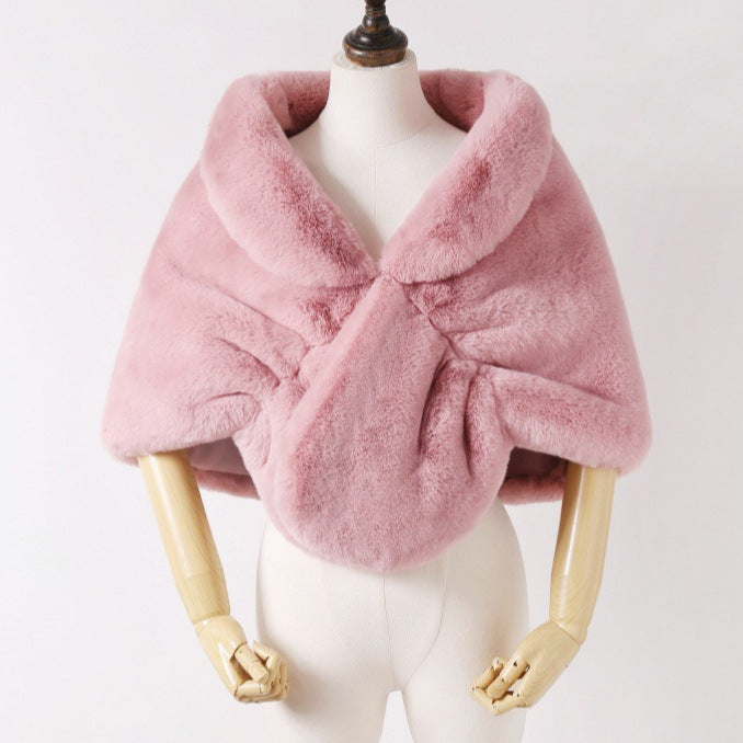 Damen Elegante Kunstpelz Stola im Capelet‑Schnitt Shop Nory