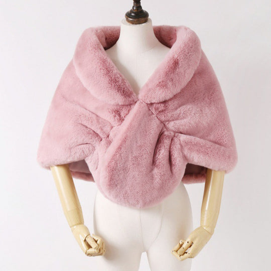 Damen Elegante Kunstpelz Stola im Capelet‑Schnitt Shop Nory
