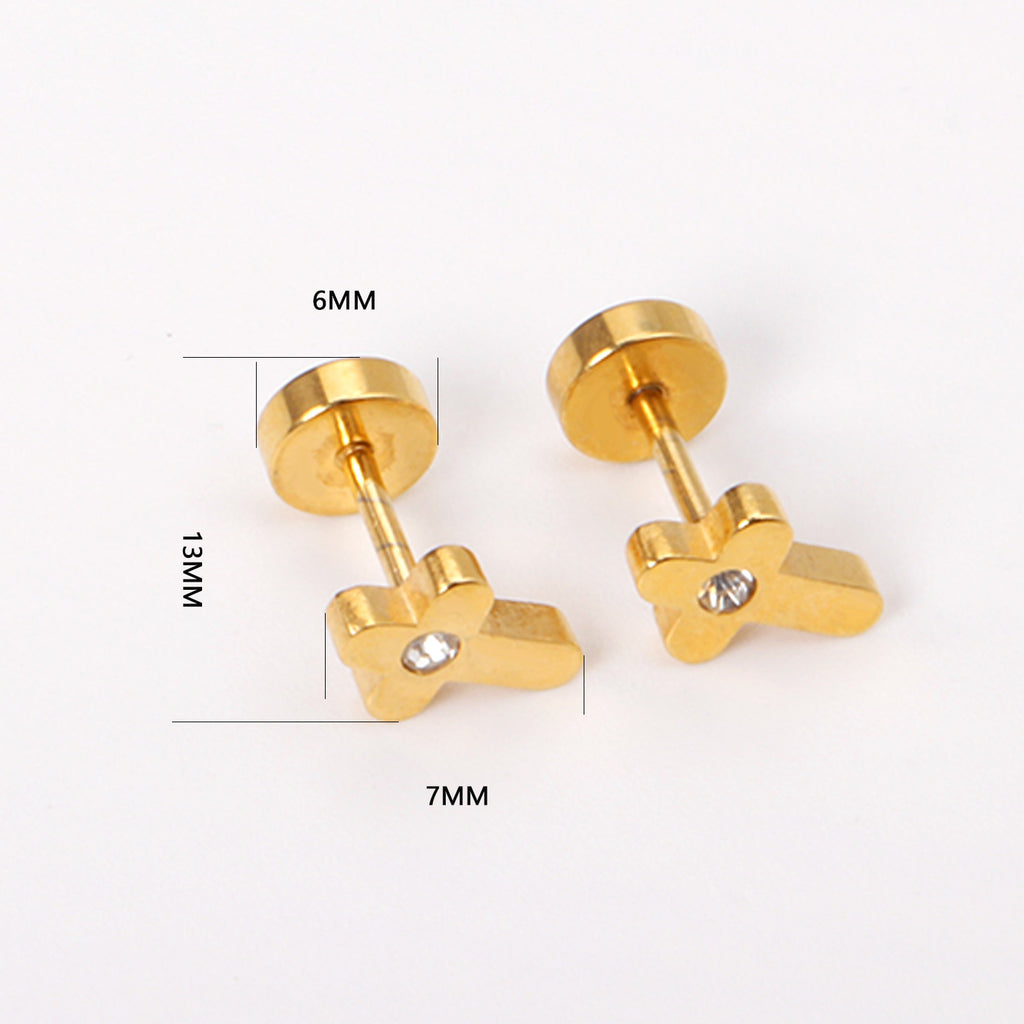 Damen Ohrstecker im Kreuzdesign mit Zirkonia Shop Nory