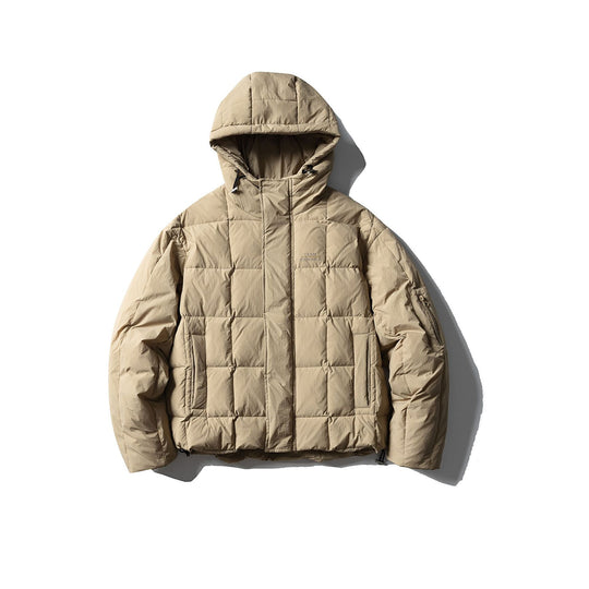 Herren Wattierter Kapuzenanorak mit Karosteppung, hohem Kragen und Utility-Ärmeltasche Shop Nory