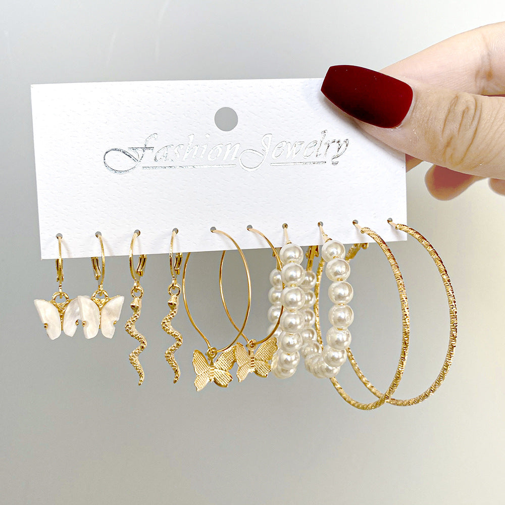 Damen Ohrringe Set mit elegantem Schmetterlings- und Herzdesign Shop Nory