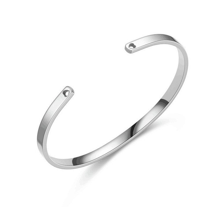 Damen Offener Armreif aus hochwertigem Edelstahl mit minimalistischer Struktur Shop Nory