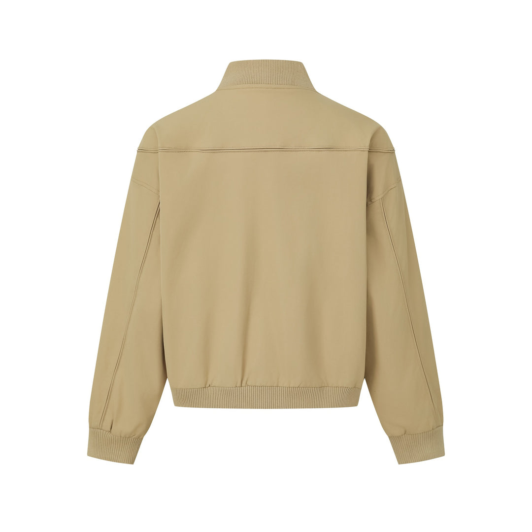 Unisex Kurz geschnittener Boxy‑Blouson mit hohem Rippkragen, verdeckter Knopfleiste und Elastikbund Shop Nory