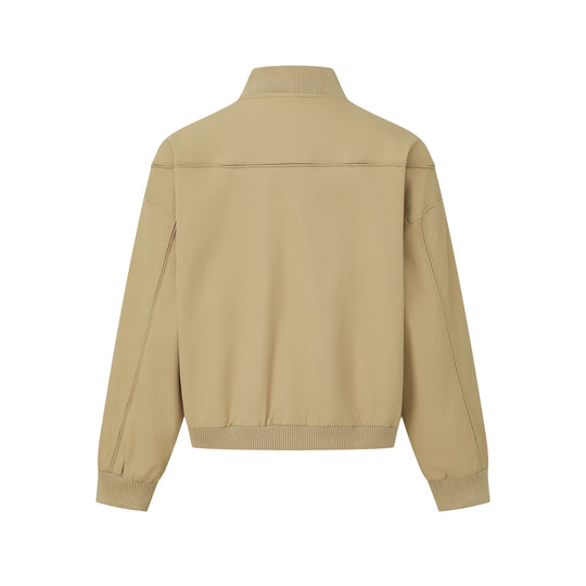 Unisex Kurz geschnittener Boxy‑Blouson mit hohem Rippkragen, verdeckter Knopfleiste und Elastikbund Shop Nory
