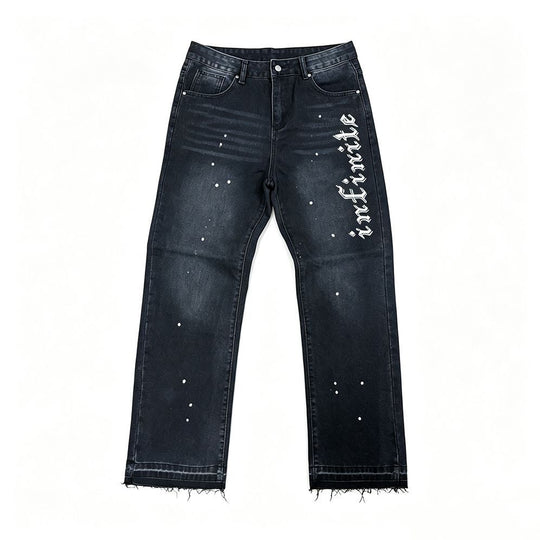Herren Modische Jeans mit Schriftzug Shop Nory