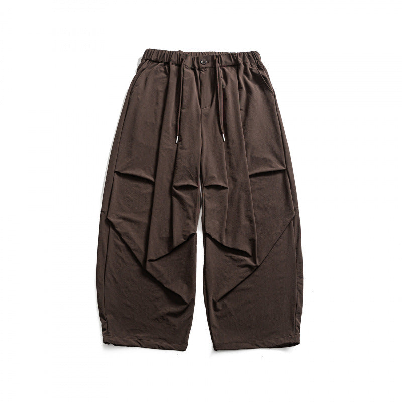 Herren Weite Cropped‑Haremhose mit Faltenoptik, elastischem Bund und Kordelzug Shop Nory