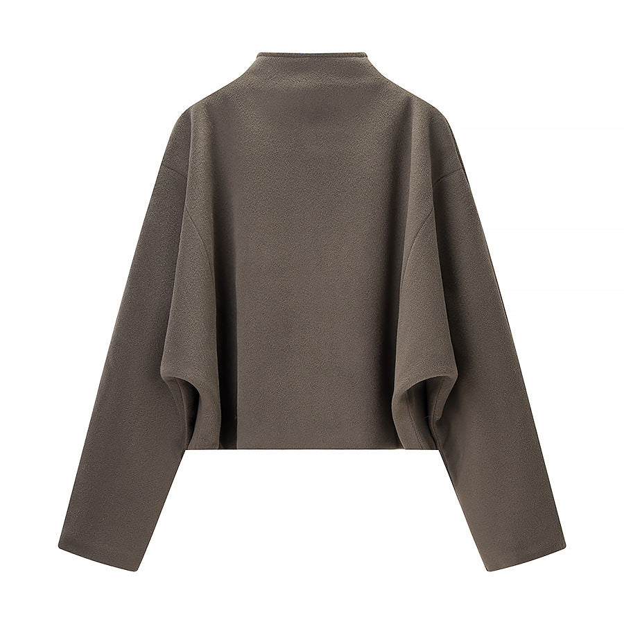 Damen kurz geschnittene Fleecejacke mit Stehkragen und durchgehendem Reißverschluss Shop Nory