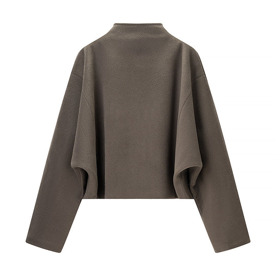 Damen kurz geschnittene Fleecejacke mit Stehkragen und durchgehendem Reißverschluss Shop Nory