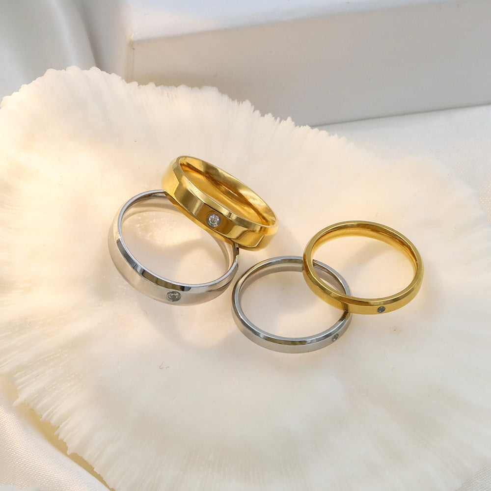 Damen schmaler Edelstahlring mit funkelndem Zirkonia Shop Nory
