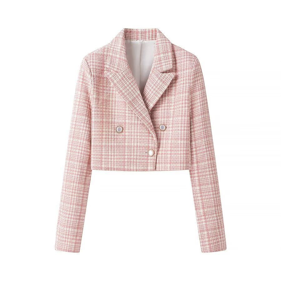 Damen Kurzblazer im Bouclé‑Tweed mit Reverskragen und Zierknöpfen Shop Nory