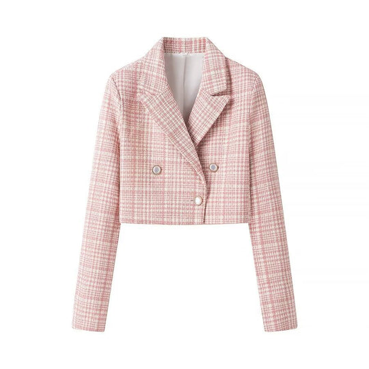 Damen Kurzblazer im Bouclé‑Tweed mit Reverskragen und Zierknöpfen Shop Nory