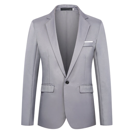 Herren Tailliertes einreihiges Satin-Sakko mit Ein-Knopf‑Verschluss und Schalkragen‑Optik Shop Nory
