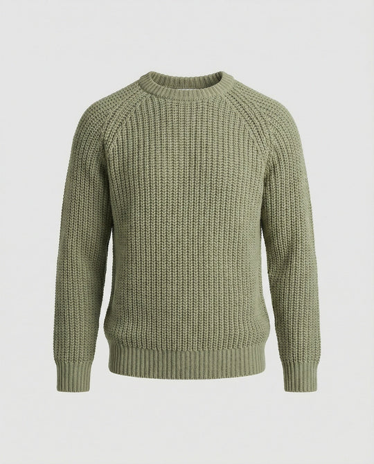 Herren Grobstrick Pullover mit Rundhalsausschnitt und lässigem Schnitt