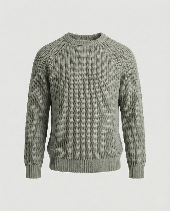 Herren Grobstrick Pullover mit Rundhalsausschnitt und lässigem Schnitt