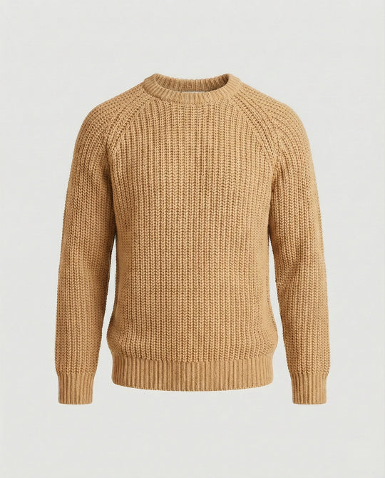 Herren Grobstrick Pullover mit Rundhalsausschnitt und lässigem Schnitt