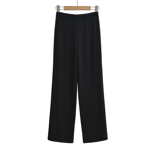 Damen Weite Strickhose mit Waffelstruktur und hohem Bund Shop Nory