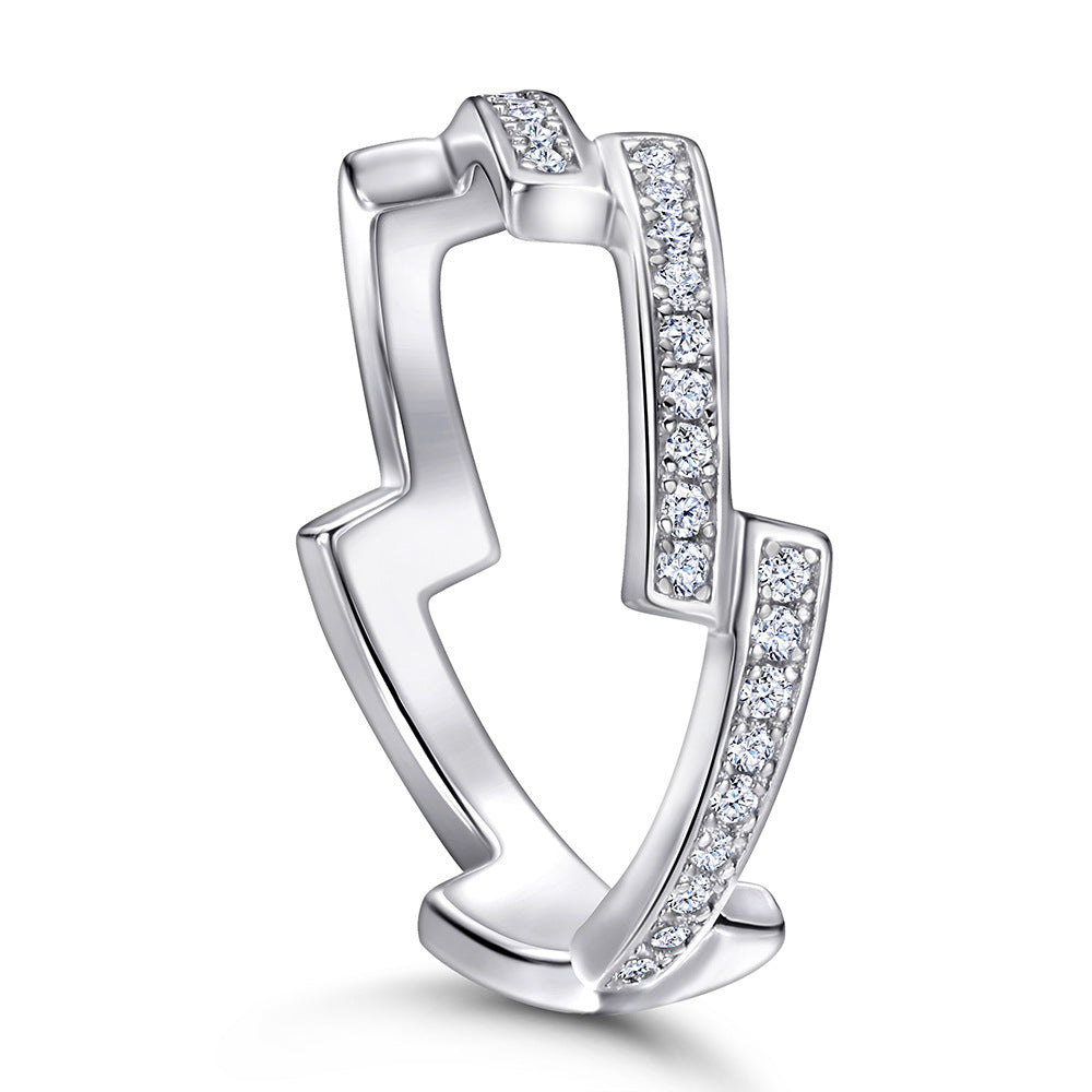 Damen modischer Zirkonia-Ring mit geschwungenem Design Shop Nory