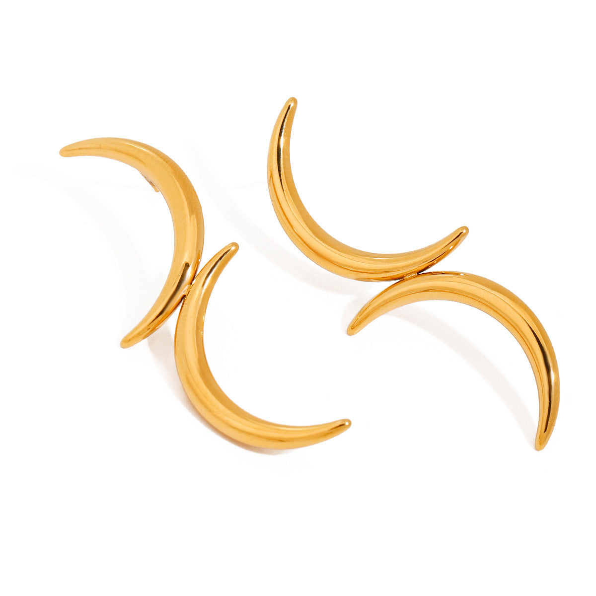 Damen Ohrhänger mit elegantem Monddesign aus hypoallergenem Edelstahl Shop Nory